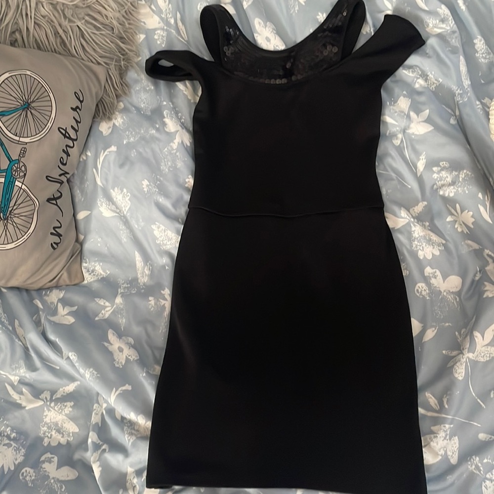 Flattering black body con dress